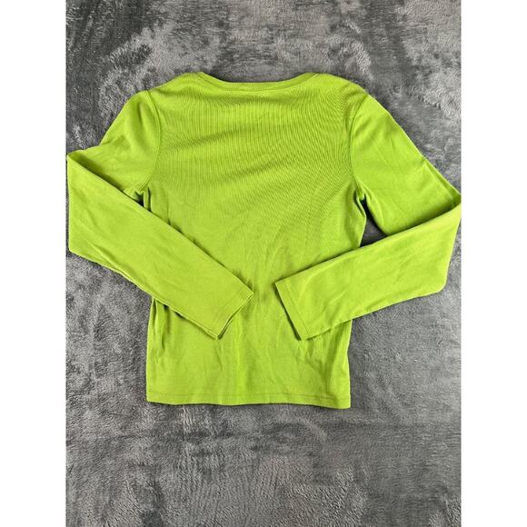 Ralph Lauren Sport Lime Green Long Sleeve Cotton Sweater Women's XL - Picture 2 of 8